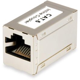 Equip 121179 Acoplador RJ45 Hembra-Hembra Cat6 Apantallado, Contactos chapados en Oro, Plata