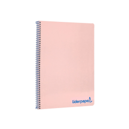 Liderpapel Cuaderno espiral A4 Wonder tapa plástico 80 hojas 90gr cuadro 4mm con margen color rosa