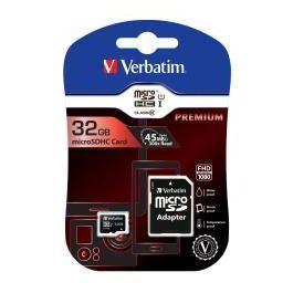 Verbatim Tarjeta de Memoria Micro SDHC 32GB Clase 10 de Alta Velocidad 10MB/s - Para Móviles, Cámaras y GPS con Adaptador SD