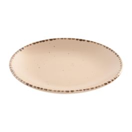 DKD Home Decor Plato Marron Gres 20 x 2.5 x 20 cm (6 Unidades) Apto Microondas y Lavavajillas
