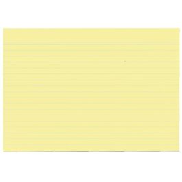 Herlitz Karteikarte A5, rayado, amarillo, paquete de 100 unidades
