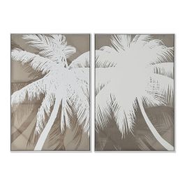 Cuadro Home ESPRIT Blanco Beige Palmeras Mediterráneo 83 x 4 x 123 cm (2 Unidades) Precio: 169.50000045. SKU: B17H9ZKHZK