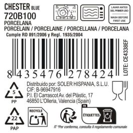 Bandeja Oval Chester Blue 13x8 cm - Inde (24 Unidades) Bandeja Oval Chester Blue 13x8 cm - Inde (24 Unidades)