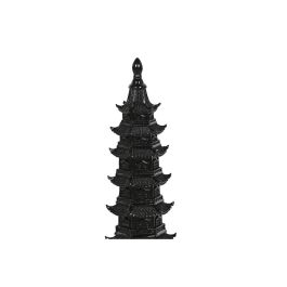 DKD Home Decor Pagoda Decoración Oriental de Resina Negra. Dimensiones: Ancho 9 cm, Largo 9 cm, Alto 41 cm. Peso 1 kg.