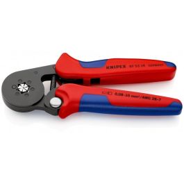 Knipex KP-975314SB - Alicate automático de crimpado para terminales, acero/plástico, Negro/Azul/Rojo