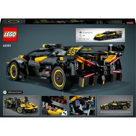 LEGO 42151 Bugatti Bolide Technic Coche de Carreras Amarillo/Negro con Motor W16, Dirección y Puertas de Tijera