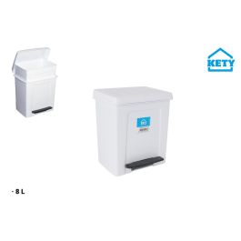 Kety Cubo con Pedal 8L con Cubeta Interior, Dimensiones: 20 cm Ancho x 28 cm Alto x 25 cm Largo