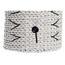 DKD Home Decor Cesta Blanco Negro Fibra 37 x 40 x 37 cm
