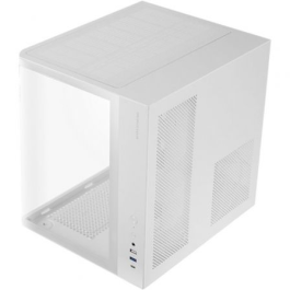 Mars Gaming Caja Semitorre ATX MCCURVW Blanca con Diseño Curvo y Cristal Templado, 4 Ventiladores FRGB