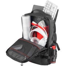GENESIS Pallad 410 Mochila para Portátil 15.6" Universal, Impermeable, Poliéster 1680D, Senderismo Urbano Negro