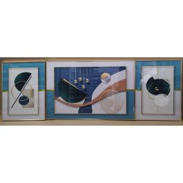 DKD Home Decor Cuadro Turquesa Dorado Set de 3 Piezas 240 x 80 x 3 cm Aluminio MDF Precio: 128.58999967. SKU: S3028357