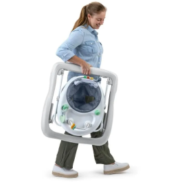 Ingenuity ING0074451171510 Andador con actividades, Colección Chambray, Respaldo cómodo y acolchado, 3 alturas, Plegable