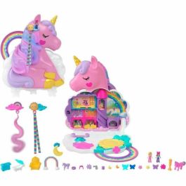 Polly Pocket - Set de peluquería Rainbow Unicorn - Cabezal de peluquería - 4 años+ HYD97