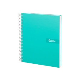 Liderpapel Cuaderno Espiral A4 Micro Crafty Tapa Forrada 120 Hojas 90gr Cuadro 5mm 5 Bandas Color Turquesa