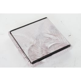 DKD Home Decor Caja Plegable Tropical de Almacenamiento Gris de PU 34x34x34 cm, Juego de 2 Unidades, Colección Bestone