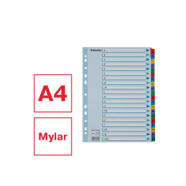 Esselte Separador Alfabetico A-Z Cartulina Mylar Multitaladro DIN A4