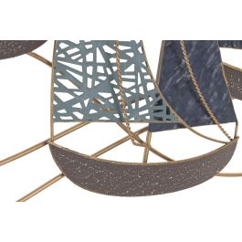DKD Home Decor Decoracion Pared Atlantico Azul Turquesa Metal Veleros 6 x 53 x 91 cm (2 Unidades)