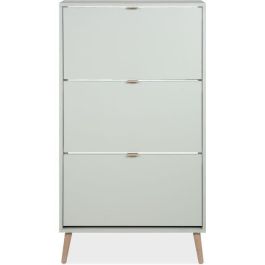 Zapatero VIGO 49A Verde pastel Patas de madera maciza 70 x 24 x 125 cm