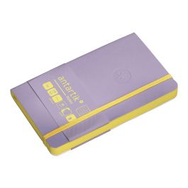 Cuaderno Con Gomilla Antartik Notes Tapa Blanda A6 Cuadricula Morado Y Amarillo 100 Hojas 80 gr Fsc