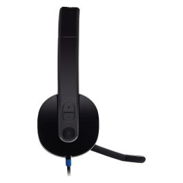 Logitech H540 Auriculares USB con Micrófono, Sonido Estéreo Digital, Cancelación de Ruido, Controles en Línea, Comodidad Ultra, Plug-and-Play
