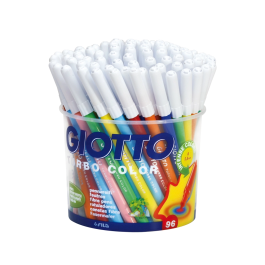Giotto Turbo Color Rotulador Bote 96 Unidades 12 Colores Lavables Punta Gruesa Bloqueada