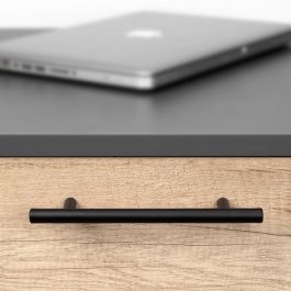 Emuca Lote de 10 tiradores para mueble Miami, L272mm, intereje 192mm, Acero inoxidable, Pintado negro