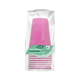 Set de 10 Vasos Bicolor Rosa y Blanco 450 ml Algon (18 Unidades) Set de 10 Vasos Bicolor Rosa y Blanco 450 ml Algon (18 Unidades)