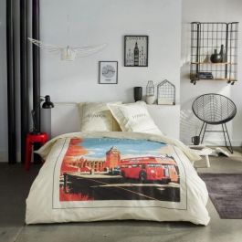 Juego de cama - TODAY - JAVA - 2 personas - 240x220 cm - Algodón - Estampado Londres - Blanco roto