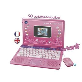 VTECH Genius XL Color Pro Bilingüe Rosa - Ordenador Educativo Infantil con Actividades de Letras y Vocabulario