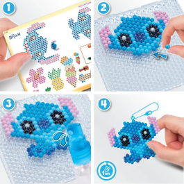 Aquabeads Kit Llaveros Stitch 35119 Manualidades con Cuentas de Colores +6 Años