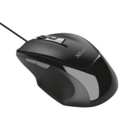 Trust 23650 Ratón óptico Voca con cable, diseño ergonómico y 2400 DPI, plug-and-play para PC y portátil