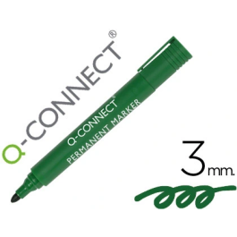 Q-connect Rotulador Permanente Verde Punta Redonda 3 mm Precio: 5.94999955. SKU: B1HL99H3HA