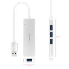Nanocable 10.16.4602 Hub USB-A 3.0 de 4 Puertos USB-A 3.0 5 Gbps Aluminio Plata 18 cm Compatible Windows macOS Linux