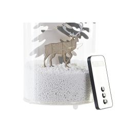 DKD Home Decor Árbol Decoración Luminosa Navidad Moderna LED de Cristal Blanco Gris 12x12x27 cm, Funciona con 3 Pilas AA, 2 Unidades