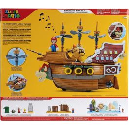 Jakks Pacific Super Mario: Vehículo Aeronave de Bowser con Figura de Acción de 6 cm - Juguete con Sonido y Pilas AA