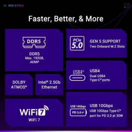 ASUS ROG STRIX X870-F Gaming WiFi Placa Base ATX AMD AM5 DDR5 Wi-Fi 7 Bluetooth 5.4