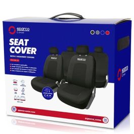 Sparco SPCS442BK Juego Completo Fundas Asiento Coche Sport Negras Universal 5 Cabezales Cremalleras Asientos Traseros Lavables Sparco SPCS442BK Juego Completo Fundas Asiento Coche Sport Negras Universal 5 Cabezales Cremalleras Asientos Traseros Lavables