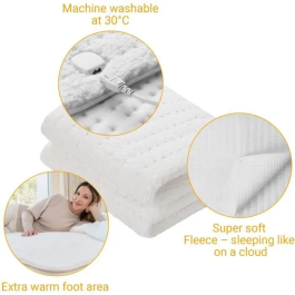 Medisana HU 672 Cubrecolchón Polar Extra Suave y Calefactable - Calentador de Cama con 4 Posiciones y 3 Temporizadores, Lavable