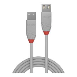 LINDY 36715 Cable USB A Macho a USB A Hembra, USB 2.0, 5 metros, Gris