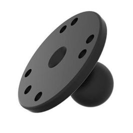 RAM Mounts RAM-B-202U Placa Redonda con Bola de Goma de 1", Plato de 2.5" con Patrón AMPS Universal