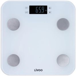 Livoo DOM427W Báscula de Baño Digital - Mide Peso, IMC, Grasa, Músculo - 13 Usuarios - 180 kg - Pantalla LCD Vidrio Templado - Blanco Precio: 28.9500002. SKU: B18FHC8FCH