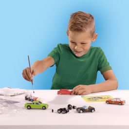 Ses Creative Kit para Moldear y Pintar Coches de Yeso que Ruedan - Incluye Moldes, Ruedas, Pinturas y Pegatinas
