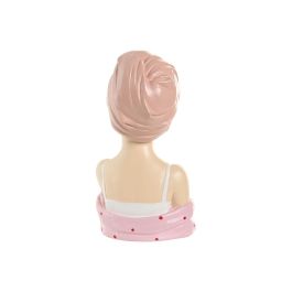 DKD Home Decor Figura Moderna de Resina Blanca y Rosa (2 Unidades) 15 x 27 x 15.5 cm Decoración Hogar