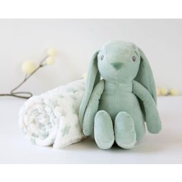 Conejo De Peluche Verde Con Mantita De Estrellas Precio: 16.50000044. SKU: B1H7TVP5BL