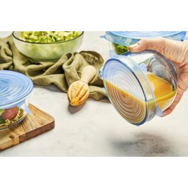 Quttin Set de 6 Tapas de Silicona Adaptables 25 cm Ancho x 26 cm Largo x 2 cm Alto (12 Unidades)