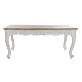 DKD Home Decor Ganesh 2020 Mesa Comedor Estilo Indio Envejecido Blanco Natural 180x90x80 cm