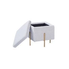 DKD Home Decor Reposapies Puf con Tapa Almacenaje Gris Dorado Poliester Metal 45x45x45 cm Desmontable Precio: 61.79000036. SKU: S3040715
