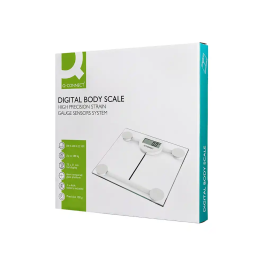 Q-connect Báscula de Baño Digital KF19060, Precisión 100g, Capacidad 180kg, Pantalla LCD, 300x300x22mm