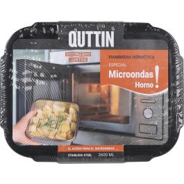 Quttin Fiambre Acero 2.6L para Microondas y Horno 23 cm x 17.9 cm x 11.6 cm (12 Unidades)