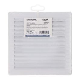 Edm Rejilla de Ventilación Cuadrada Empotrable ø 100mm con Mosquitera 170x170x10mm ABS Blanca